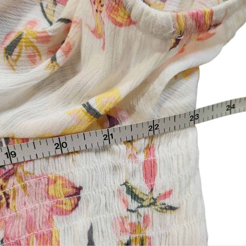 torrid White Floral Tie-Front Peasant Blouse - Picture 9 of 10